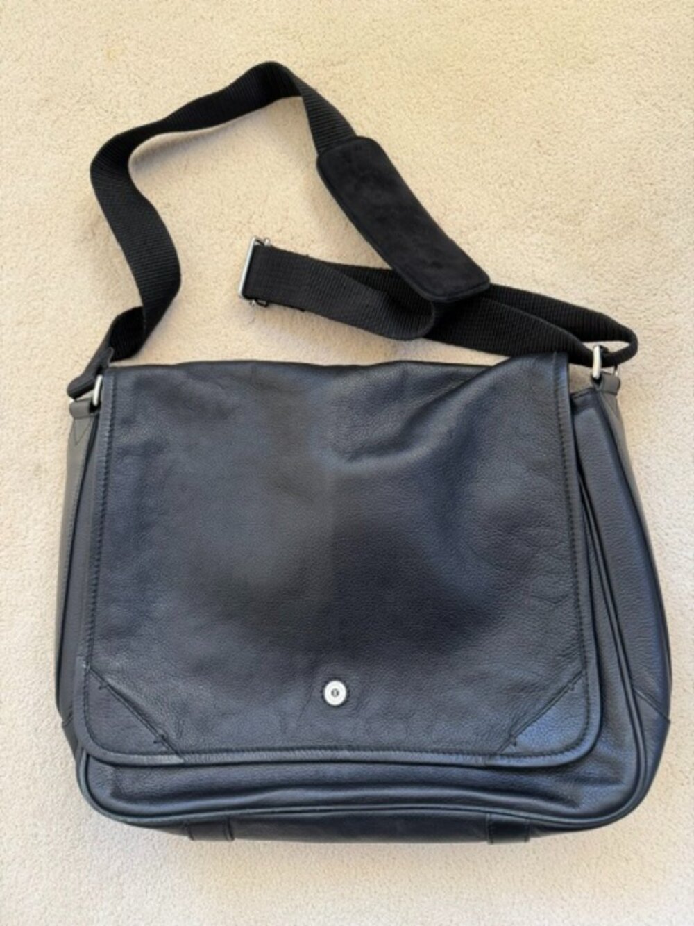 Cole Haan Pebbled Leather Laptop Messenger Bag